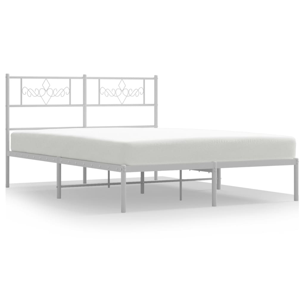 Giroletto con Testiera in Metallo Bianco 120x200 cm | homemem39