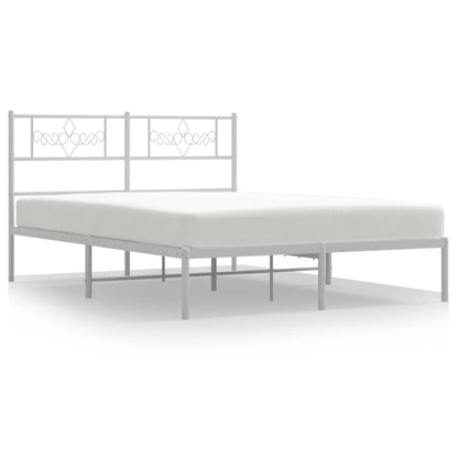 Giroletto con Testiera in Metallo Bianco 120x200 cm