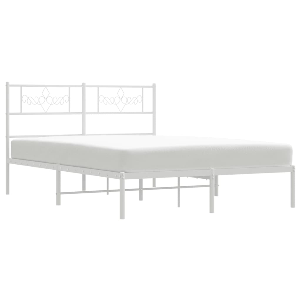 Giroletto con Testiera in Metallo Bianco 120x200 cm
