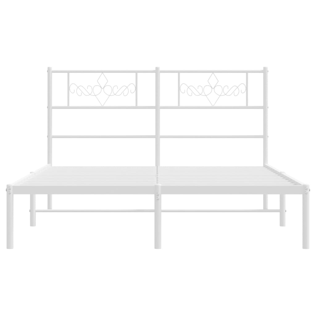 Giroletto con Testiera in Metallo Bianco 120x200 cm | homemem39
