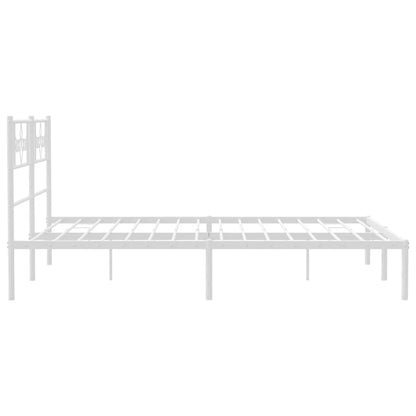Giroletto con Testiera in Metallo Bianco 120x200 cm
