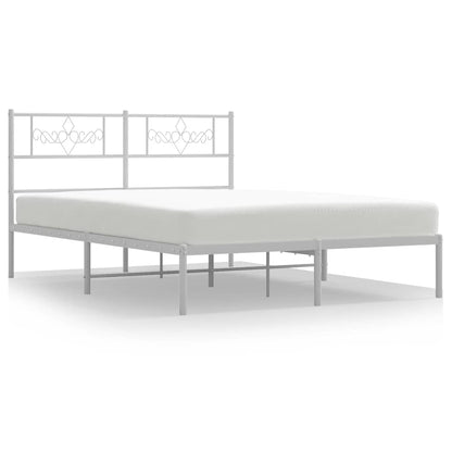 Giroletto con Testiera Metallo Bianco 135x190 cm | homemem39