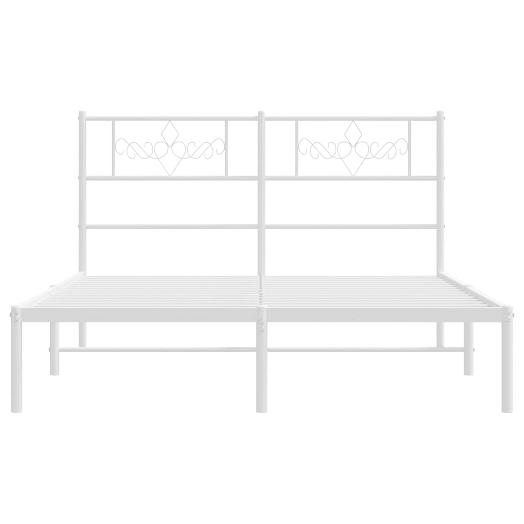 Giroletto con Testiera Metallo Bianco 135x190 cm | homemem39