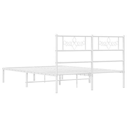 Giroletto con Testiera Metallo Bianco 135x190 cm | homemem39