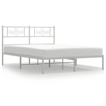 Giroletto con Testiera Metallo Bianco 140x190 cm | homemem39