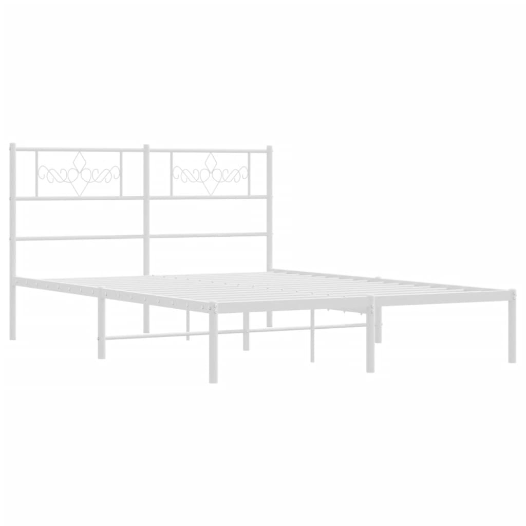 Giroletto con Testiera Metallo Bianco 140x190 cm | homemem39