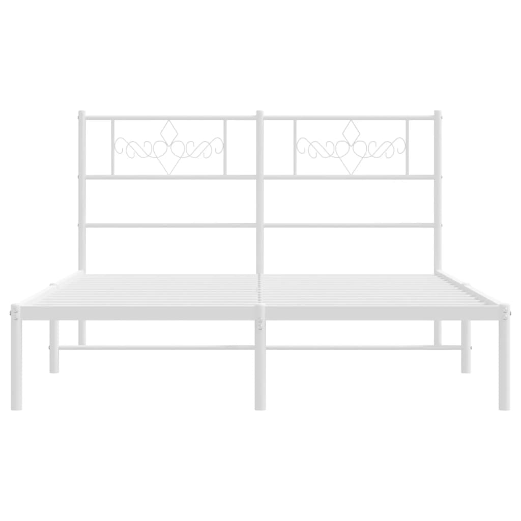 Giroletto con Testiera Metallo Bianco 140x190 cm | homemem39