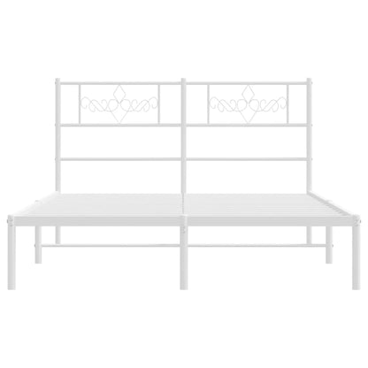 Giroletto con Testiera Metallo Bianco 140x190 cm | homemem39
