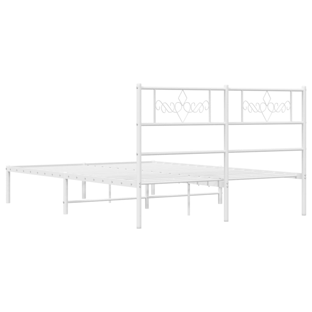 Giroletto con Testiera Metallo Bianco 140x190 cm | homemem39