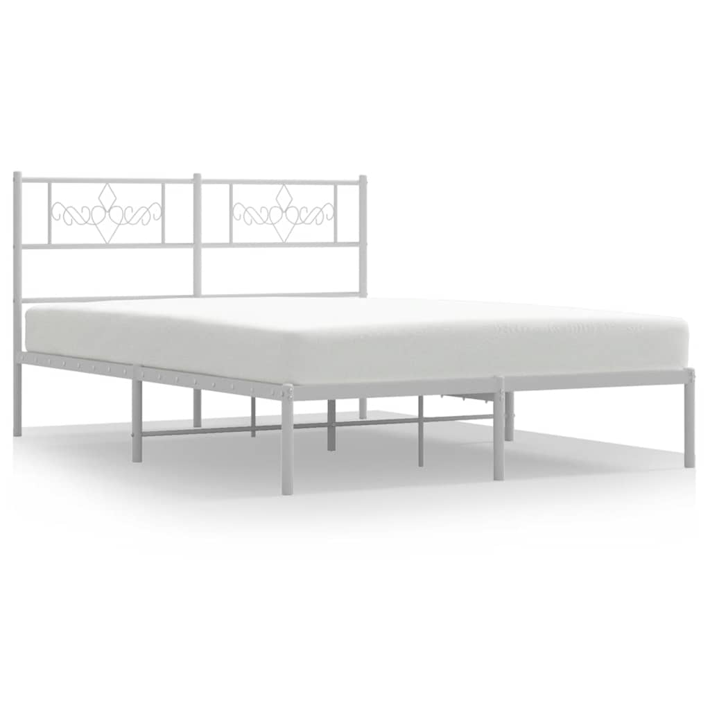 Giroletto con Testiera Metallo Bianco 150x200 cm