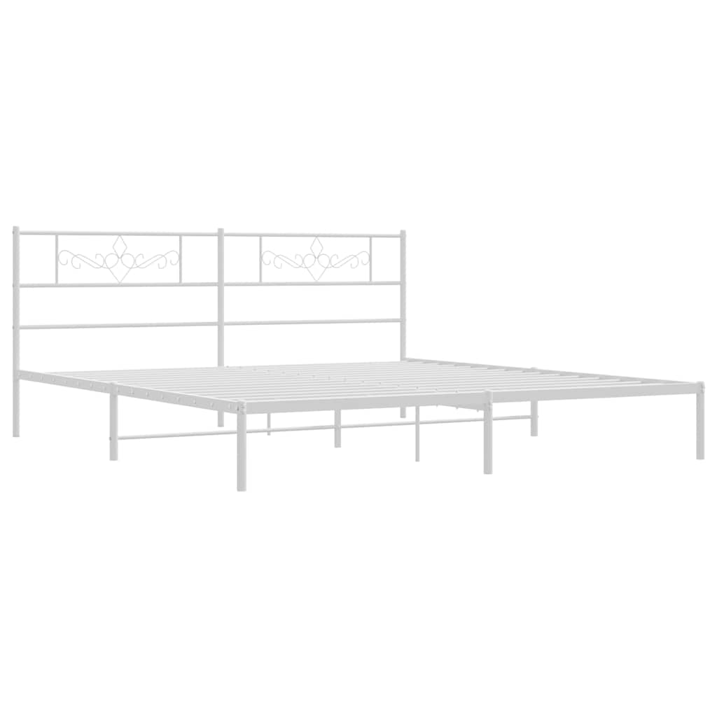 Giroletto con Testiera Metallo Bianco 183x213 cm | homemem39