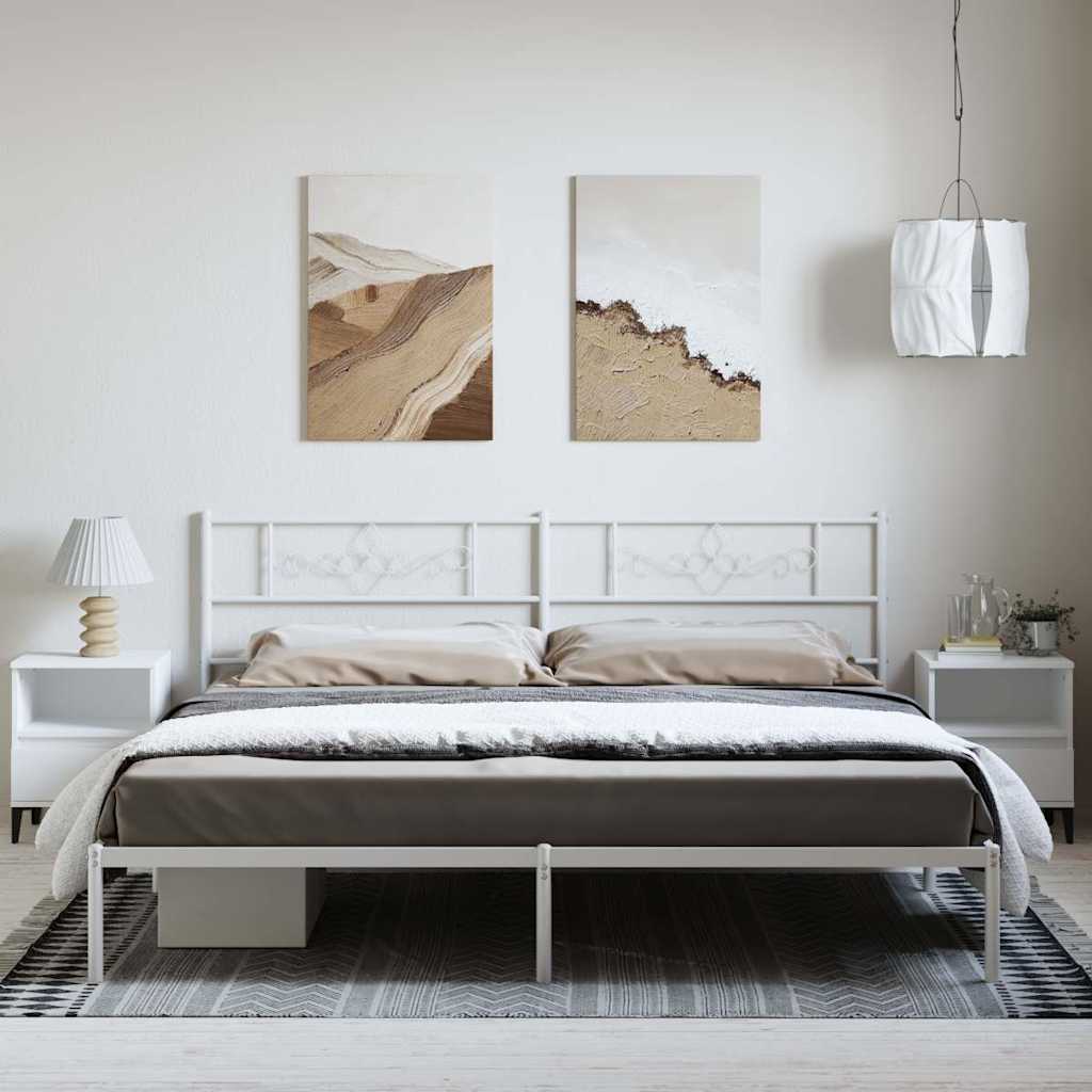Giroletto con Testiera Metallo Bianco 183x213 cm