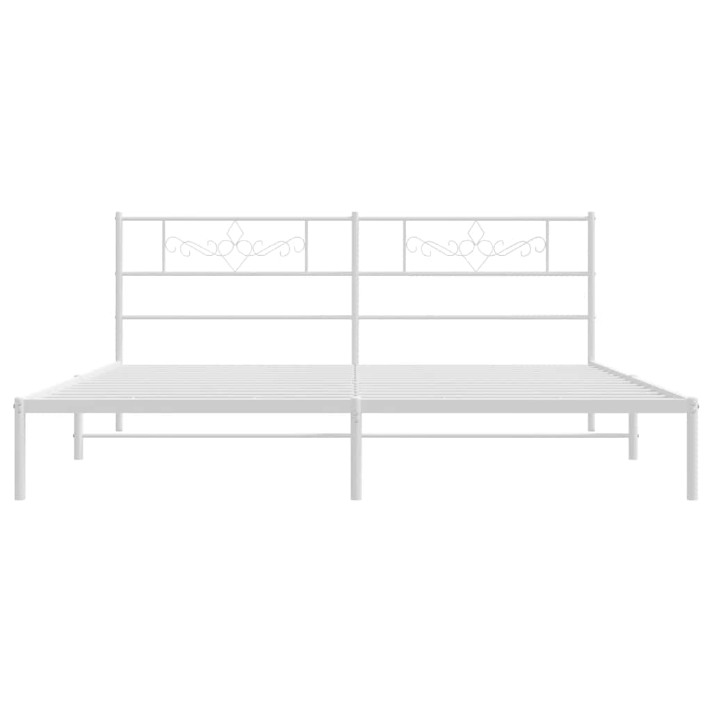 Giroletto con Testiera Metallo Bianco 183x213 cm | homemem39