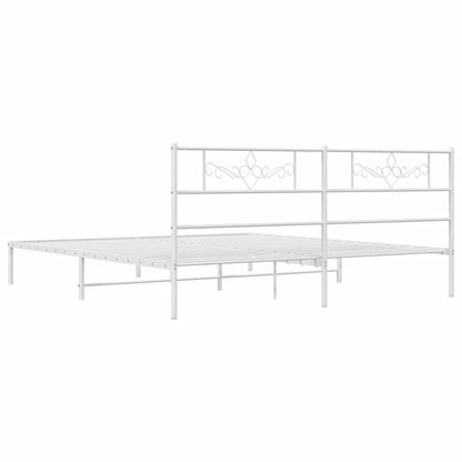 Giroletto con Testiera Metallo Bianco 183x213 cm | homemem39