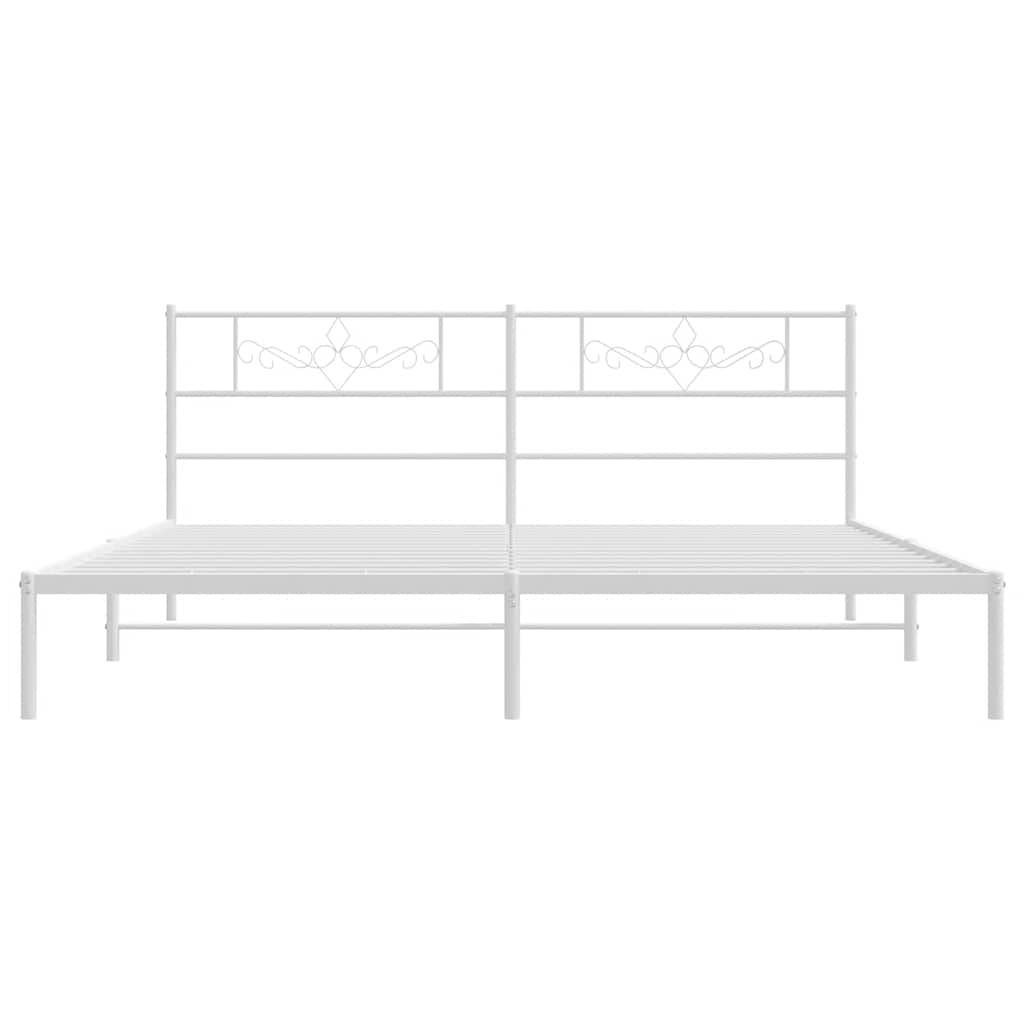 Giroletto con Testiera Metallo Bianco 193x203 cm | homemem39