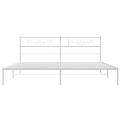 Giroletto con Testiera Metallo Bianco 193x203 cm | homemem39