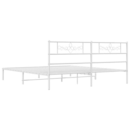 Giroletto con Testiera Metallo Bianco 193x203 cm | homemem39