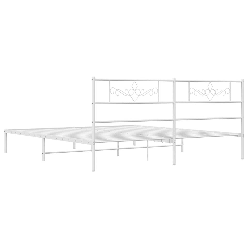 Giroletto con Testiera Metallo Bianco 193x203 cm