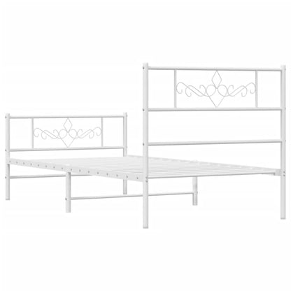 Giroletto con Testiera e Pediera Metallo Bianco 75x190 cm | homemem39