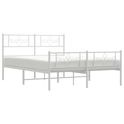 Giroletto con Testiera e Pediera Metallo Bianco 120x190 cm