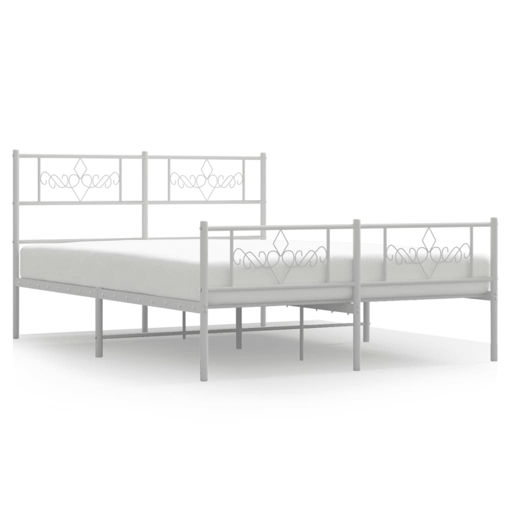 Giroletto con Testiera e Pediera Metallo Bianco 120x200 cm | homemem39