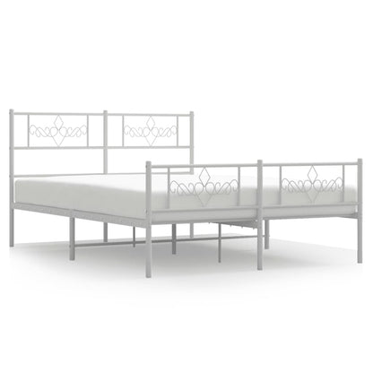Giroletto con Testiera e Pediera Metallo Bianco 120x200 cm | homemem39
