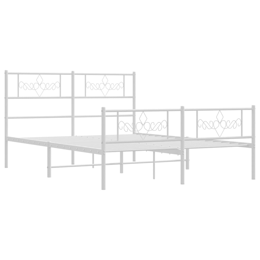 Giroletto con Testiera e Pediera Metallo Bianco 120x200 cm | homemem39