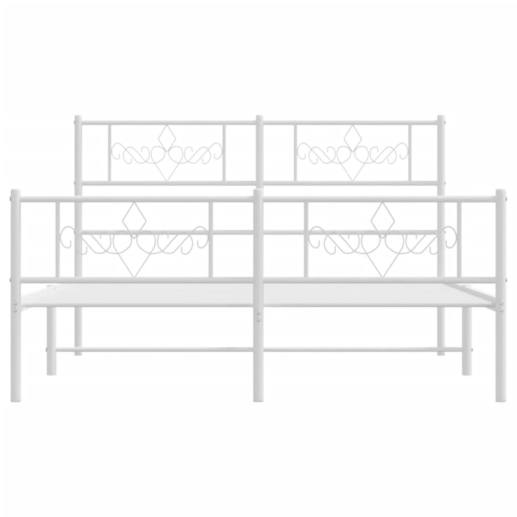 Giroletto con Testiera e Pediera Metallo Bianco 120x200 cm | homemem39