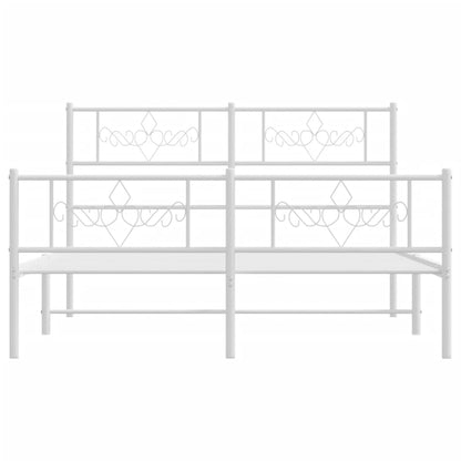Giroletto con Testiera e Pediera Metallo Bianco 120x200 cm | homemem39