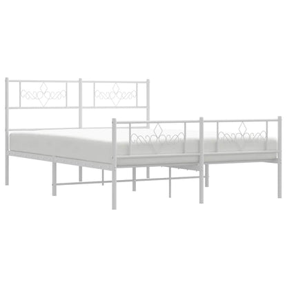 Giroletto con Testiera e Pediera Metallo Bianco 135x190 cm | homemem39
