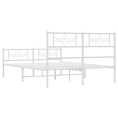 Giroletto con Testiera e Pediera Metallo Bianco 135x190 cm | homemem39