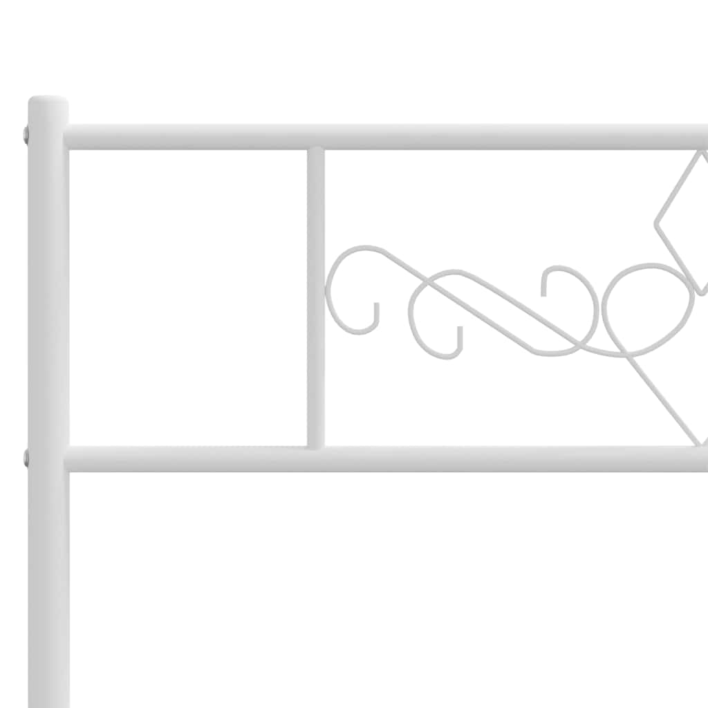 Giroletto con Testiera e Pediera Metallo Bianco 135x190 cm | homemem39