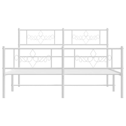 Giroletto con Testiera e Pediera Metallo Bianco 140x190 cm | homemem39