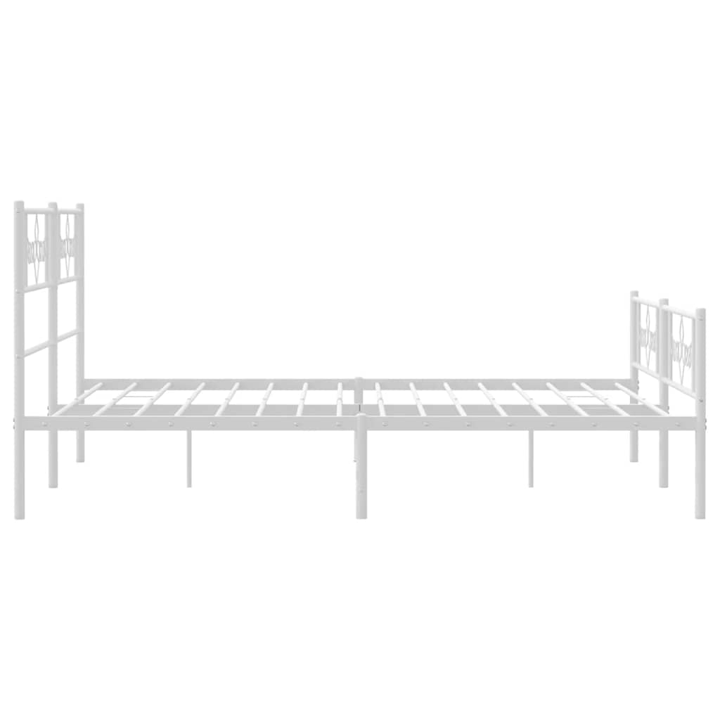 Giroletto con Testiera e Pediera Metallo Bianco 140x190 cm | homemem39