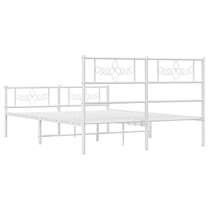 Giroletto con Testiera e Pediera Metallo Bianco 140x190 cm | homemem39