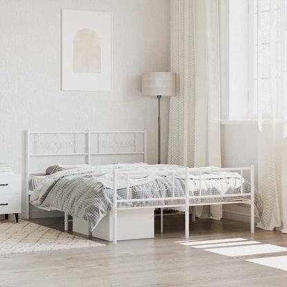 Giroletto con Testiera e Pediera Metallo Bianco 140x190 cm | homemem39