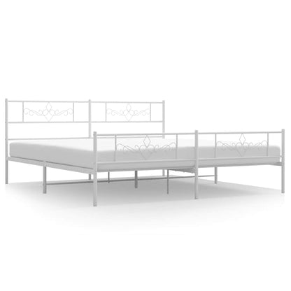 Giroletto con Testiera e Pediera Metallo Bianco 183x213 cm