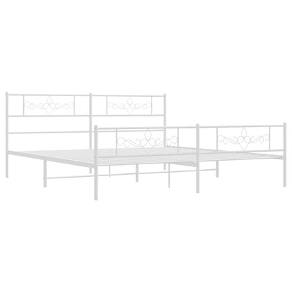 Giroletto con Testiera e Pediera Metallo Bianco 183x213 cm | homemem39