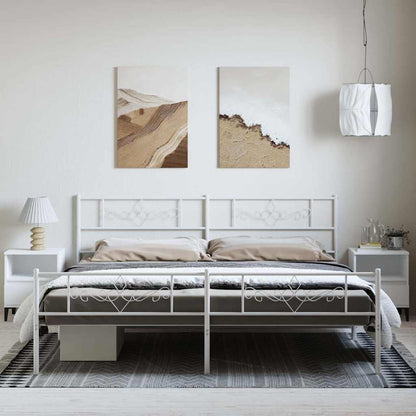 Giroletto con Testiera e Pediera Metallo Bianco 183x213 cm
