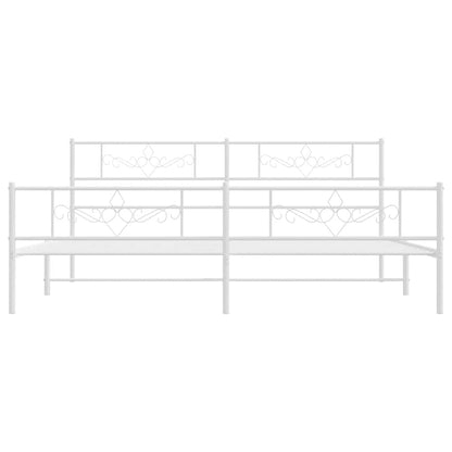 Giroletto con Testiera e Pediera Metallo Bianco 183x213 cm | homemem39