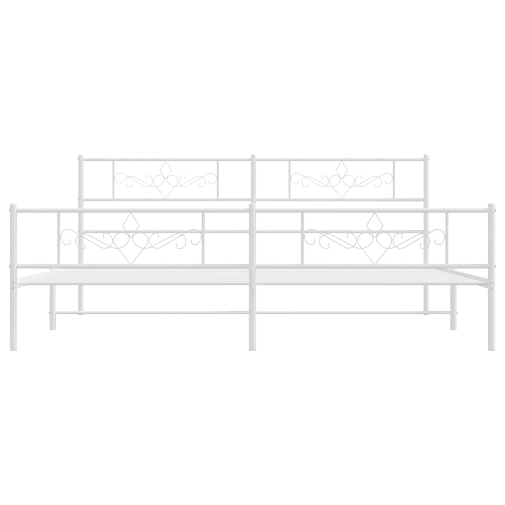 Giroletto con Testiera e Pediera Metallo Bianco 183x213 cm