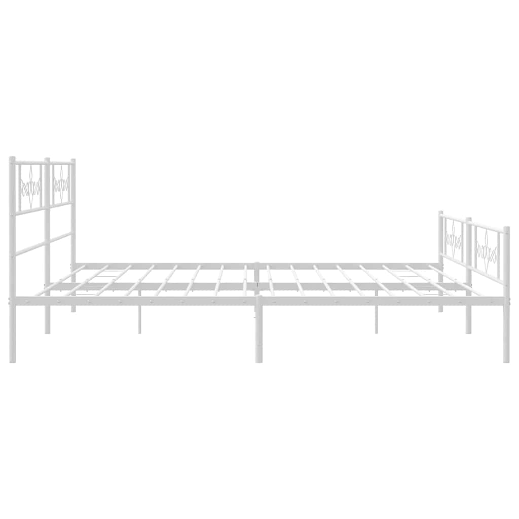 Giroletto con Testiera e Pediera Metallo Bianco 183x213 cm | homemem39