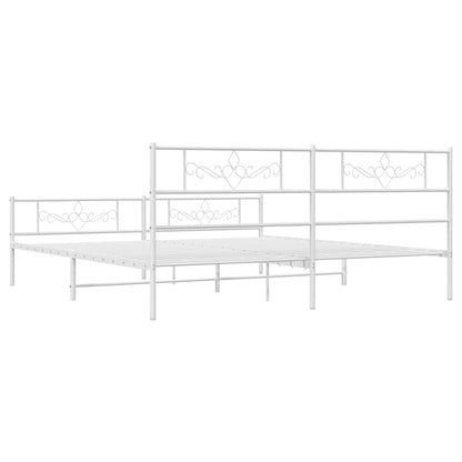 Giroletto con Testiera e Pediera Metallo Bianco 183x213 cm