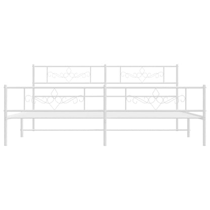 Giroletto con Testiera e Pediera Metallo Bianco 193x203 cm