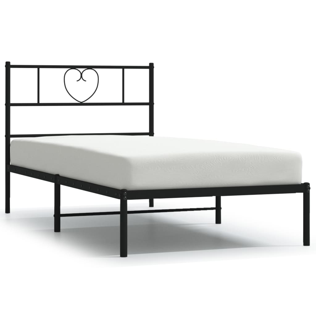 Giroletto con Testiera in Metallo Nero 75x190 cm | homemem39