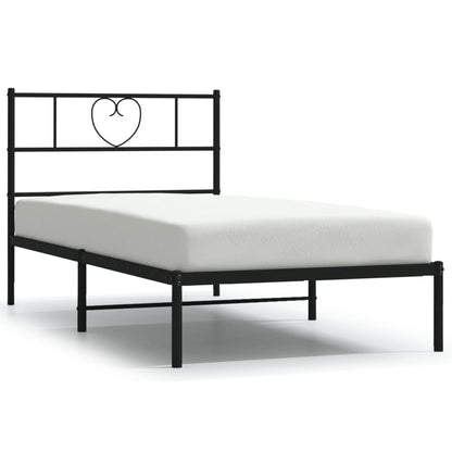 Giroletto con Testiera in Metallo Nero 75x190 cm | homemem39