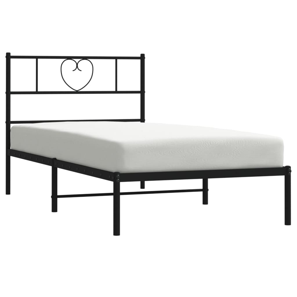 Giroletto con Testiera in Metallo Nero 75x190 cm | homemem39