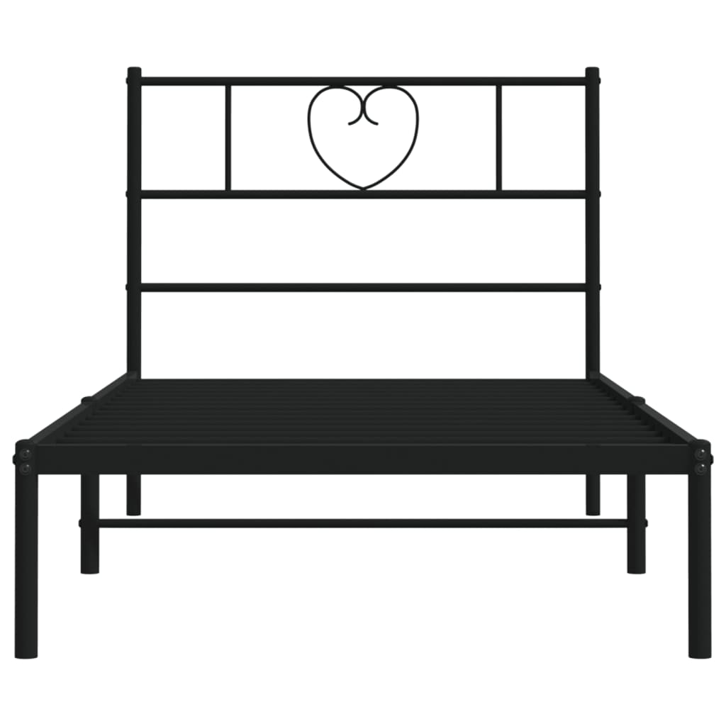 Giroletto con Testiera in Metallo Nero 75x190 cm | homemem39