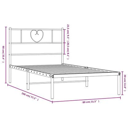 Giroletto con Testiera in Metallo Nero 75x190 cm | homemem39