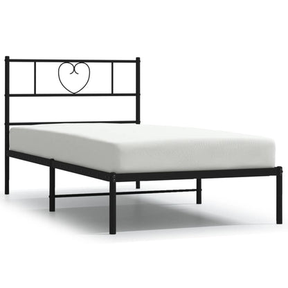 Giroletto con Testiera in Metallo Nero 107x203 cm - homemem39